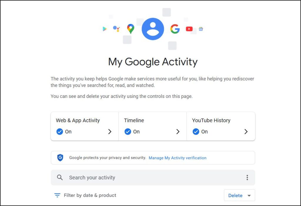 google my activity